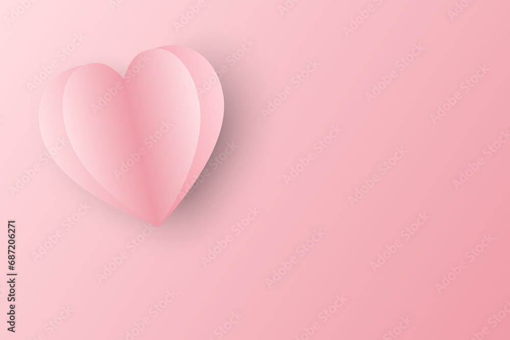 Illustration of a pink heart on a light pink background.