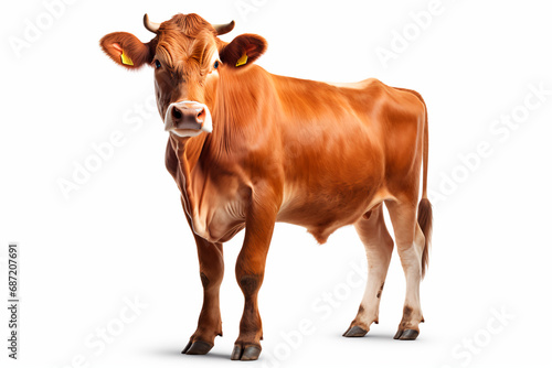 Isolated cow with a transparent background.