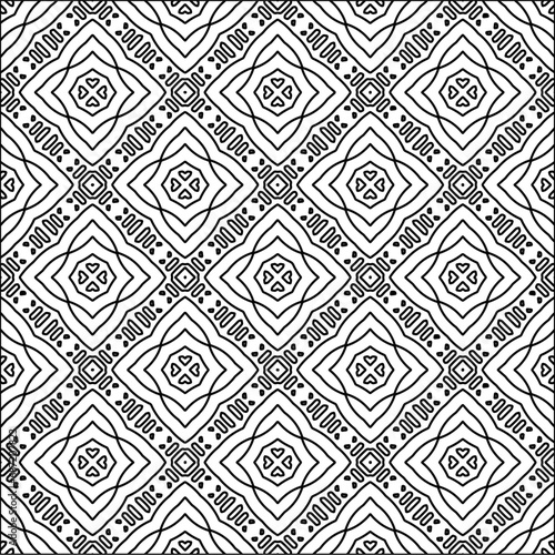  Figures from lines.Abstract background. Black pattern for web page, textures, card, poster, fabric, textile. Repeat pattern. 