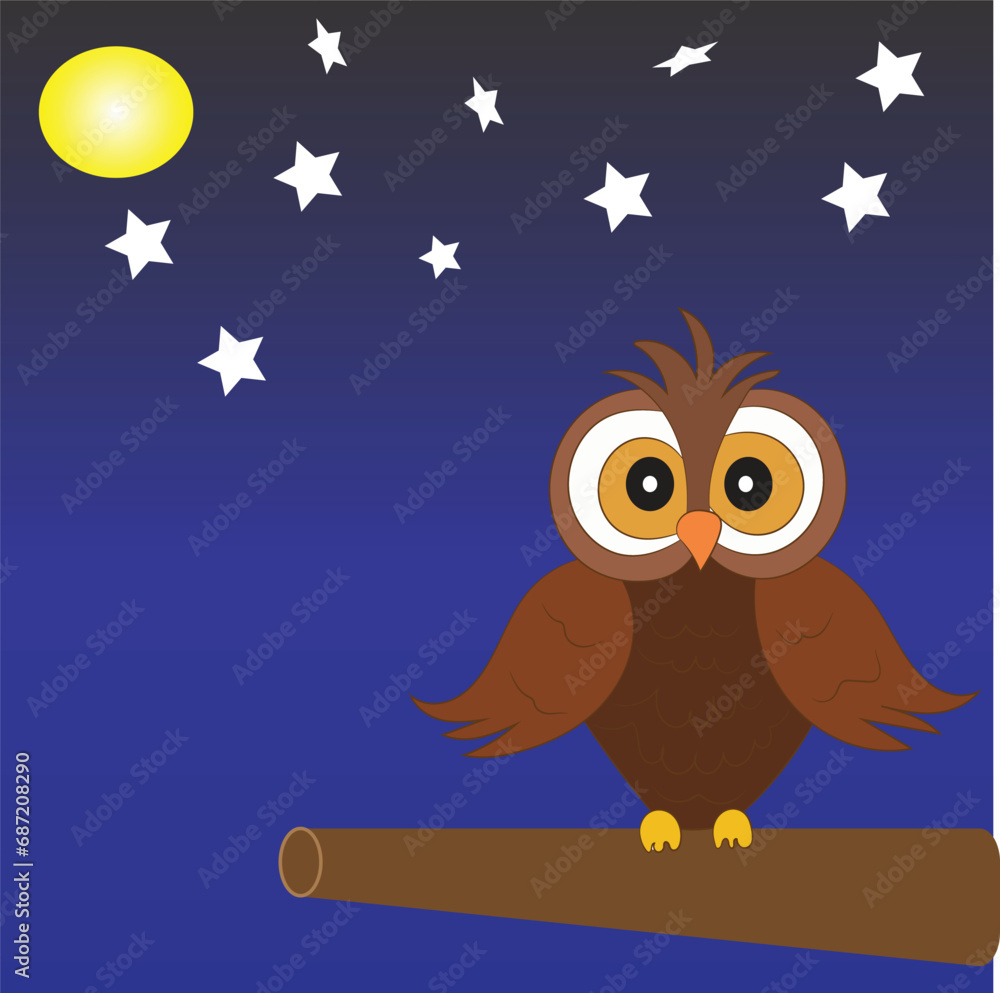 Obraz premium Vector Owl Art lllustrator
