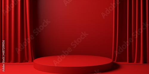 red curtain,  luxury minima...