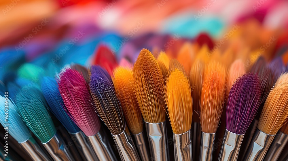 Fototapeta premium close up of paint brushes