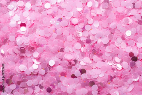 A close up of a pink glitter background