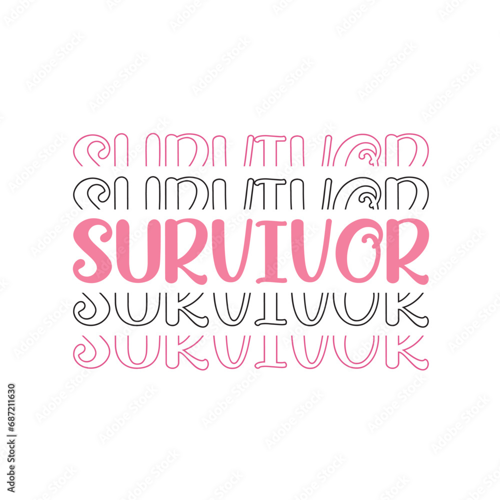 Stylish , fashionable  Breast Cancer typography art and illustrator  Print ready vector design for Tshirt, Mug and printing item.  Breast Cancer typography bundle.