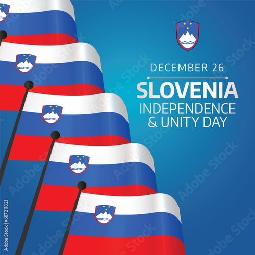 Flyers honoring Slovenia Independence and Unity Day or events connected to it can utilize vector graphics regarding these topics. design of flyers, celebratory materials.