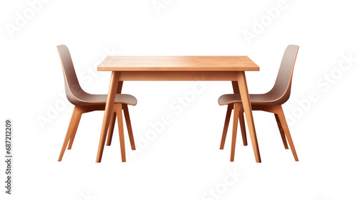 Three-dimensional table  furniture  table with base and legs Wooden dining table. Isolated object for showroom.Vector realistic decorative elements on isolated transparent or white background.