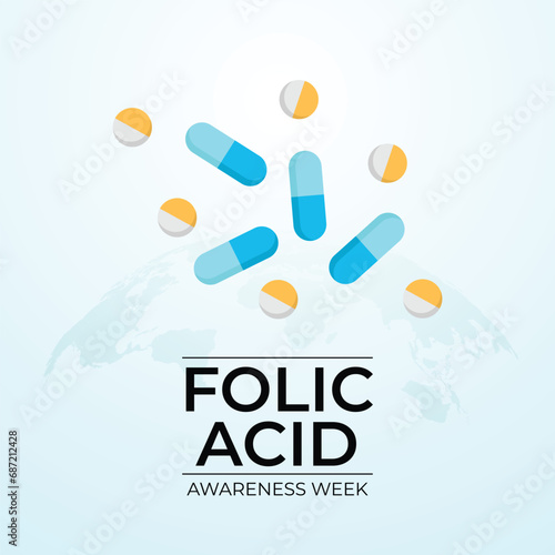 Flyers honoring Folic Acid Awareness Week or promoting associated events might include vector graphics regarding the event. design of flyers, celebratory materials.