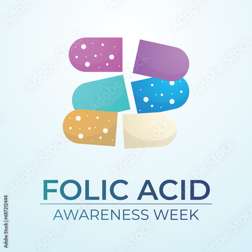 Flyers honoring Folic Acid Awareness Week or promoting associated events might include vector graphics regarding the event. design of flyers, celebratory materials.