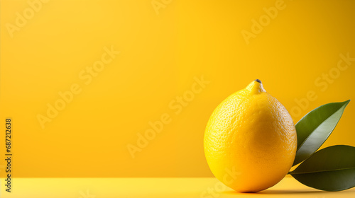 Cytryna soczysta, piękna, świeża na żółtym tle