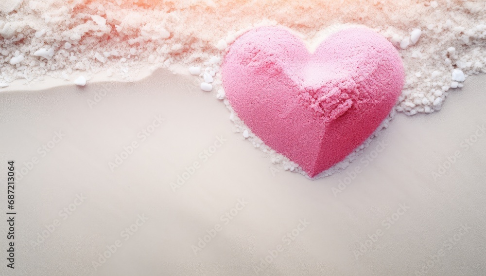 A pink heart on a white background