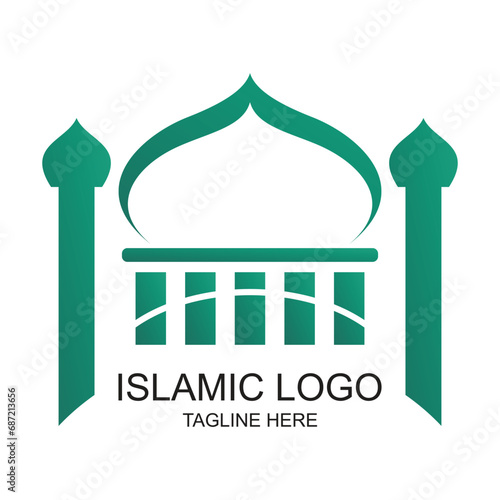 Islamic logo design simple concept Premium Vector