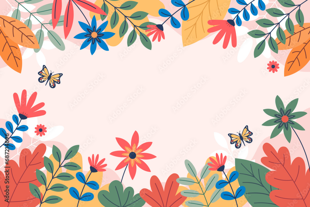 Floral Spring Season Background. Flowers Background for Wallpaper or Social Media Post Template