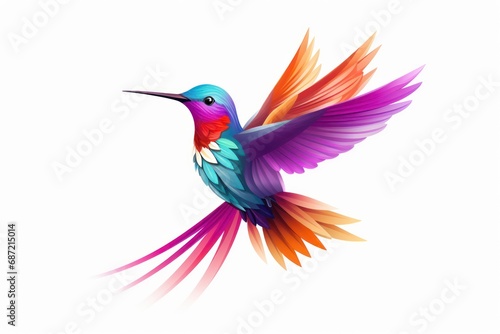 Hummingbird icon on white background © Celina