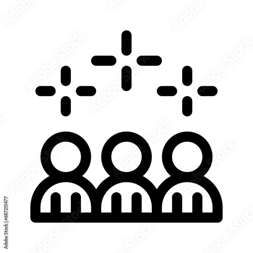 happy employee line icon