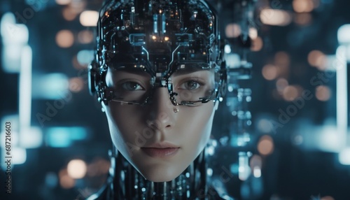 artificial intelligence in the image of a girl, technologies of the future