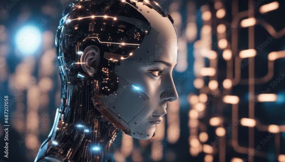 artificial intelligence in the image of a girl, technologies of the future artificial intelligence in the image of a girl, technologies of the future