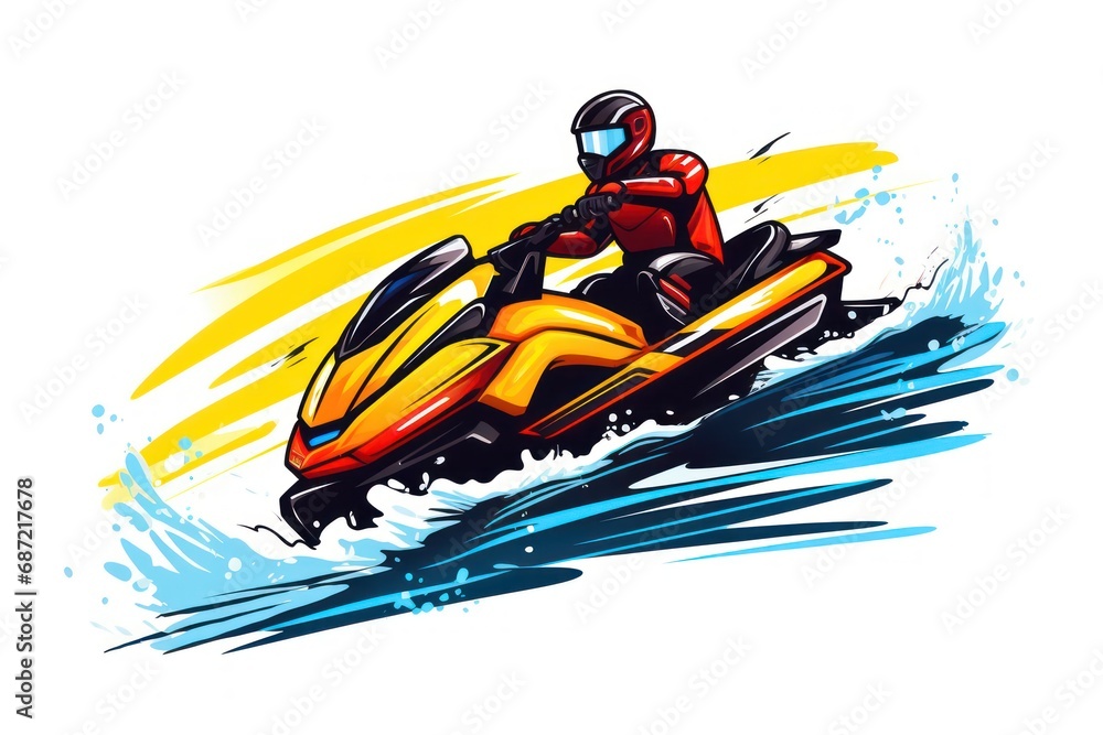 Jet ski icon on white background