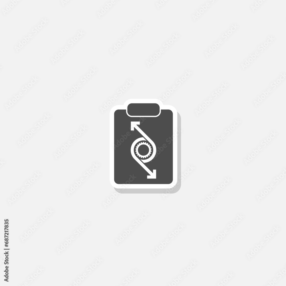 Workflow Process icon sticker isolated on gray background Workflow Process icon sticker isolated on gray background