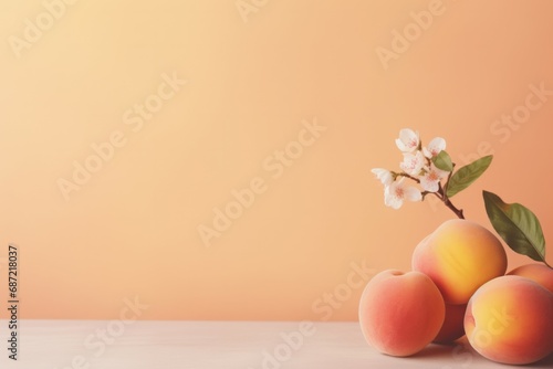 background pattern style shot of several orange ripen apricots with seeds on the bright orange color background