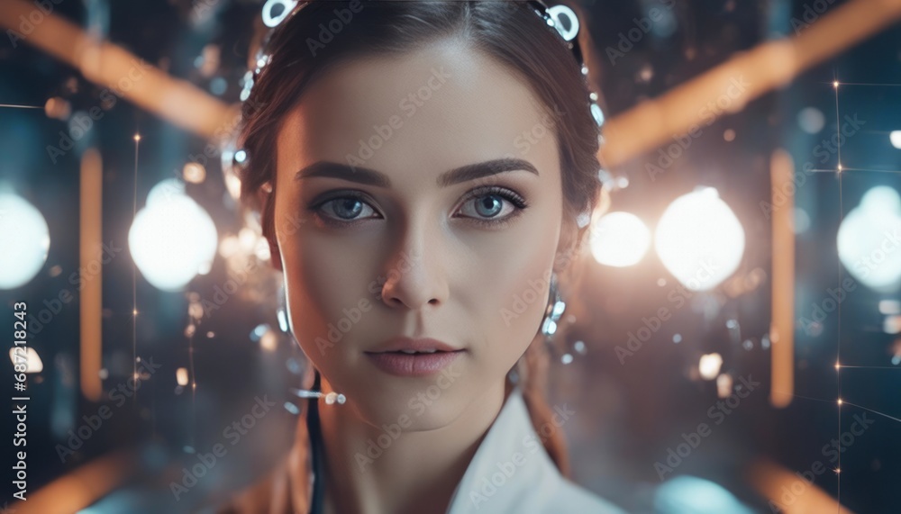 artificial intelligence in the image of a girl, technologies of the future artificial intelligence in the image of a girl, technologies of the future