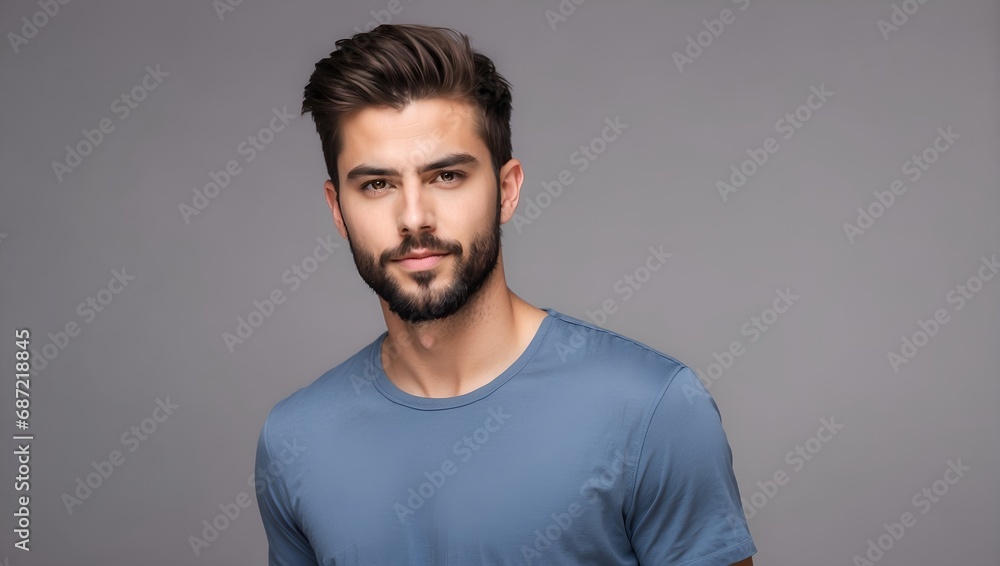Hipster Male Portrait Digital Photography Professional Photo Shooting Background Design