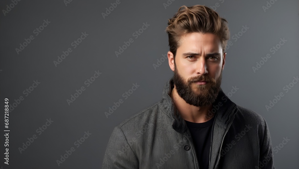 Fototapeta premium Hipster Male Portrait Digital Photography Professional Photo Shooting Background Design