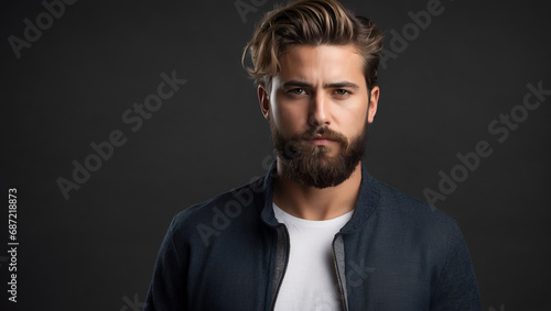 Hipster Male Portrait Digital Photography Professional Photo Shooting Background Design