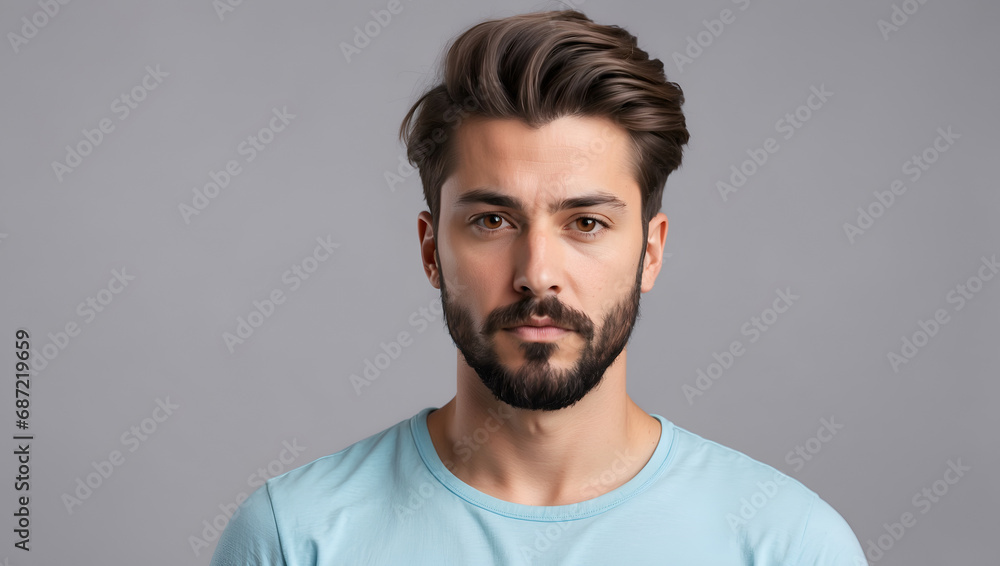 Fototapeta premium Hipster Male Portrait Digital Photography Professional Photo Shooting Background Design