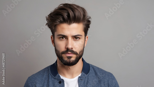 Hipster Male Portrait Digital Photography Professional Photo Shooting Background Design