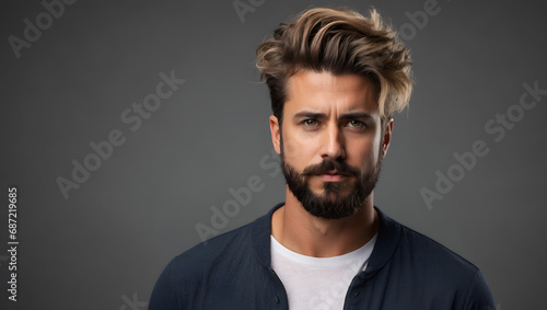 Hipster Male Portrait Digital Photography Professional Photo Shooting Background Design