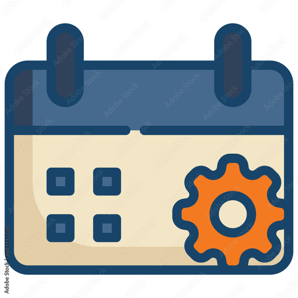 calendar date setting cog gear wheel filled outline calendar date setting cog gear wheel filled outline
