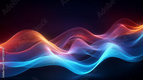 Abstract Digital Waves Realistic Data Streams in Motion Background