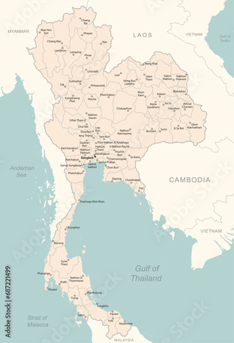 Thailand - detailed map with administrative divisions country.