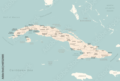 Cuba - detailed map with administrative divisions country.