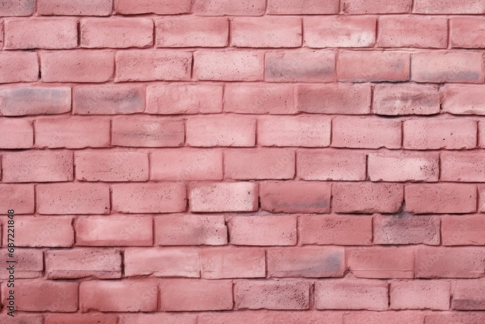 pattern of old brick wall painted in pink color