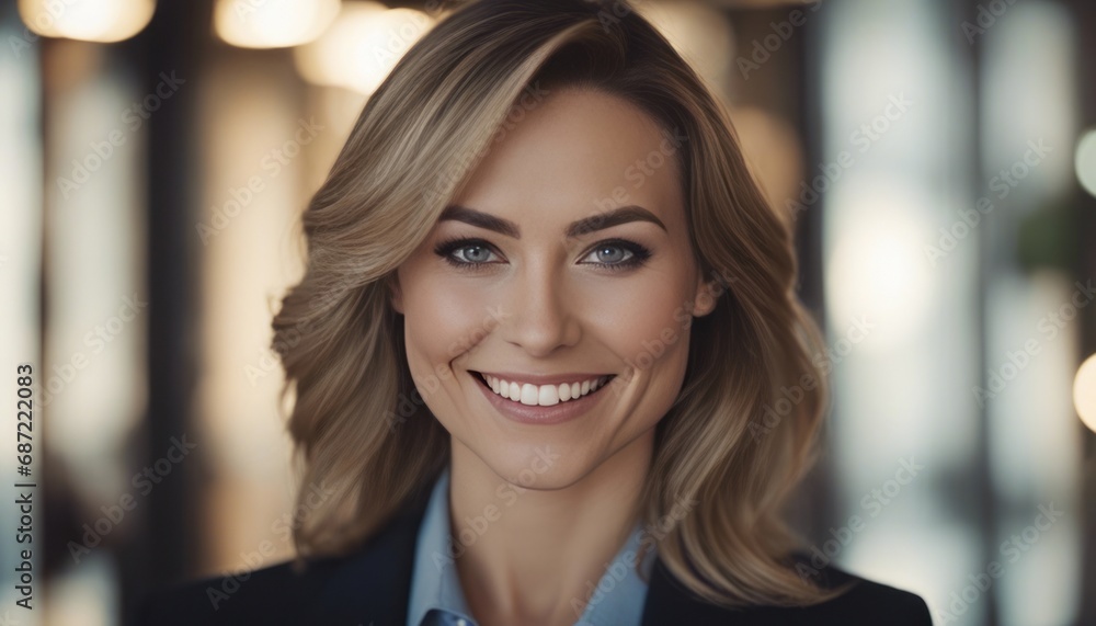 Confident businesswoman smiling at the camera Confident businesswoman smiling at the camera
