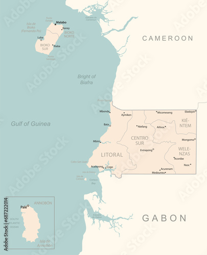 Equatorial Guinea - detailed map with administrative divisions country.