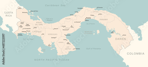 Panama - detailed map with administrative divisions country.