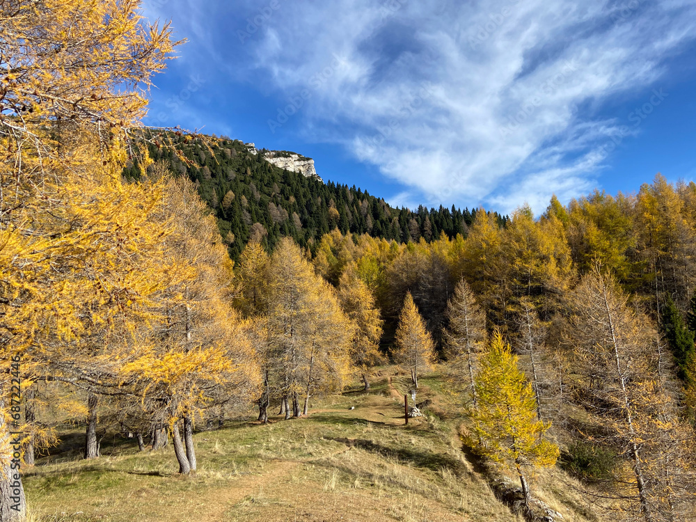 autumn in montain Trentino , trekking in the nature