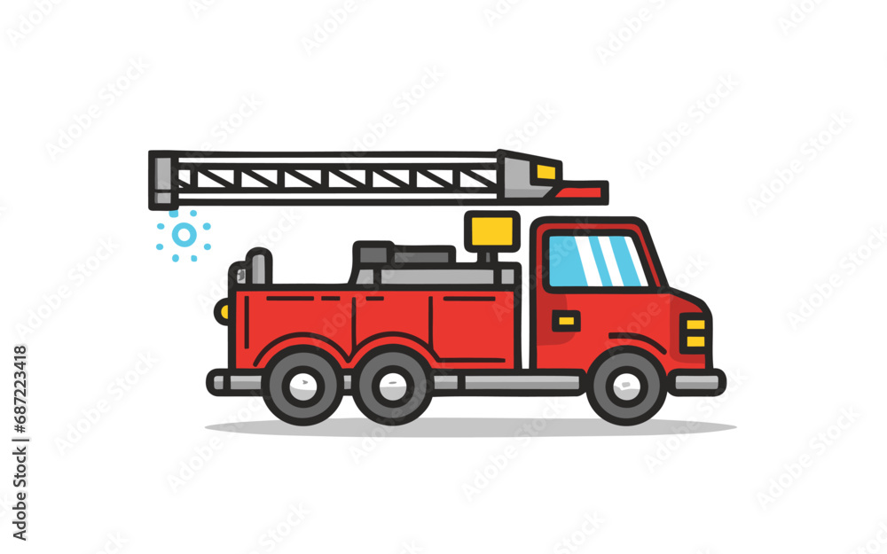 fire truck isolated on white