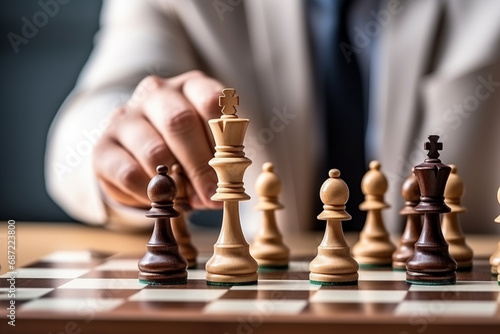 Wallpaper Mural chess on the board. close-up of wooden chess. generative ai. Torontodigital.ca