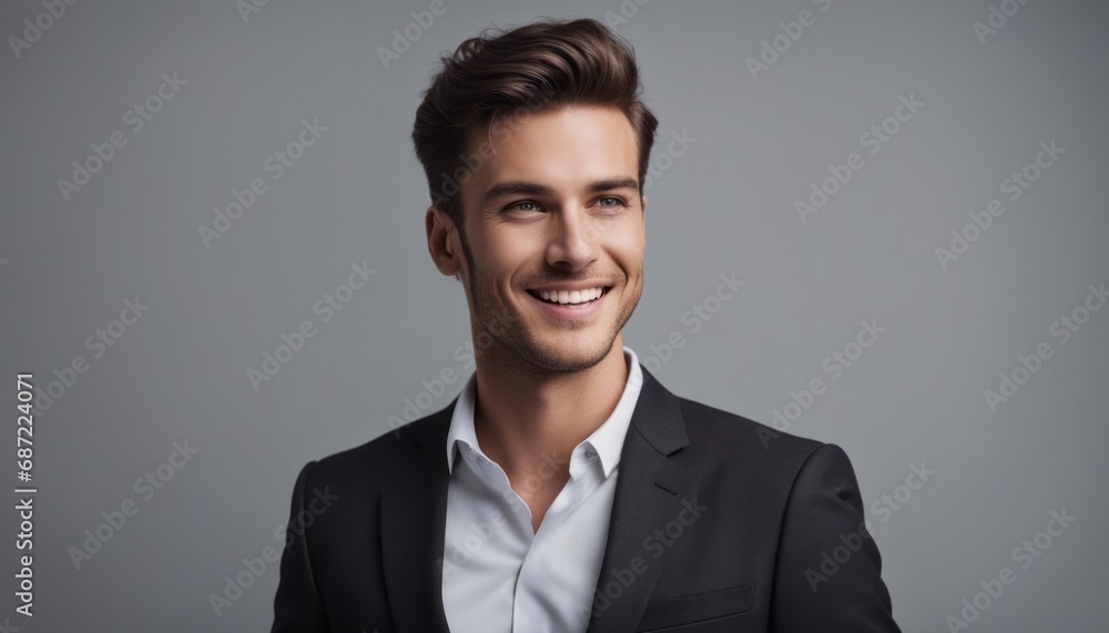 Happy young business man posing isolated over grey wall background.-topaz.jpeg, Happy young business man posing isolated over grey wall background Happy young business man posing isolated over grey wall background.-topaz.jpeg, Happy young business man posing isolated over grey wall background