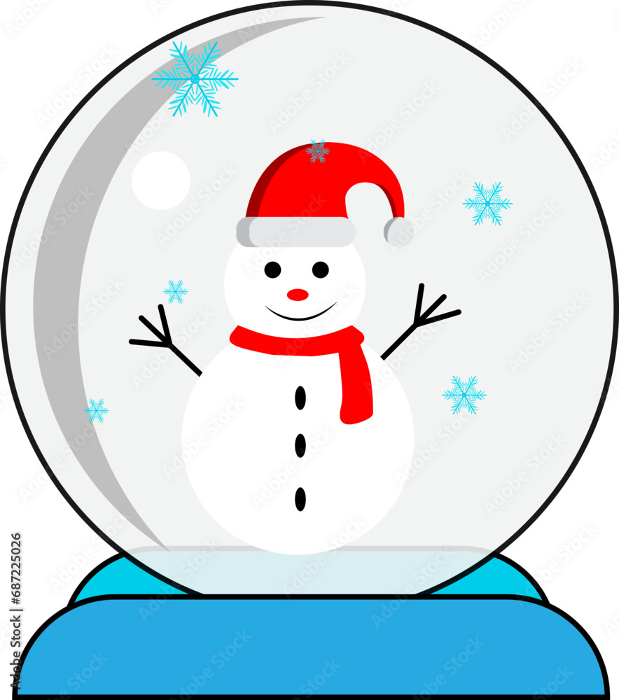 Christmas snowman in crystal