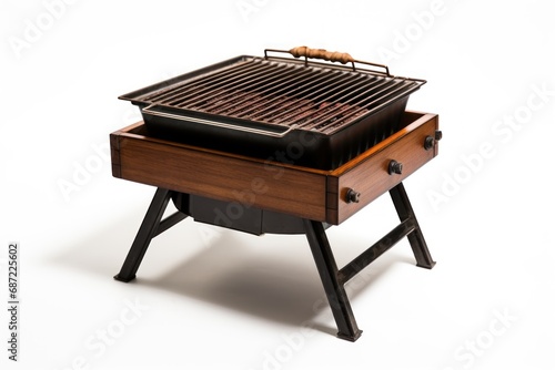 A single hibachi grill isolated on white background