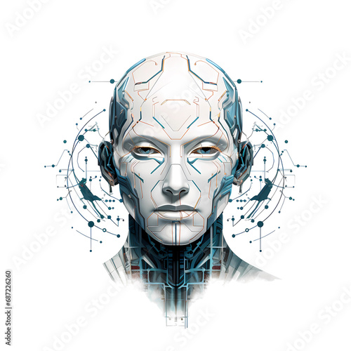 AI Symbols: Abstract, Futuristic Design Elements with Isolated Background for Technology, Innovation, Digital Art, and Smart Computing Concepts photo