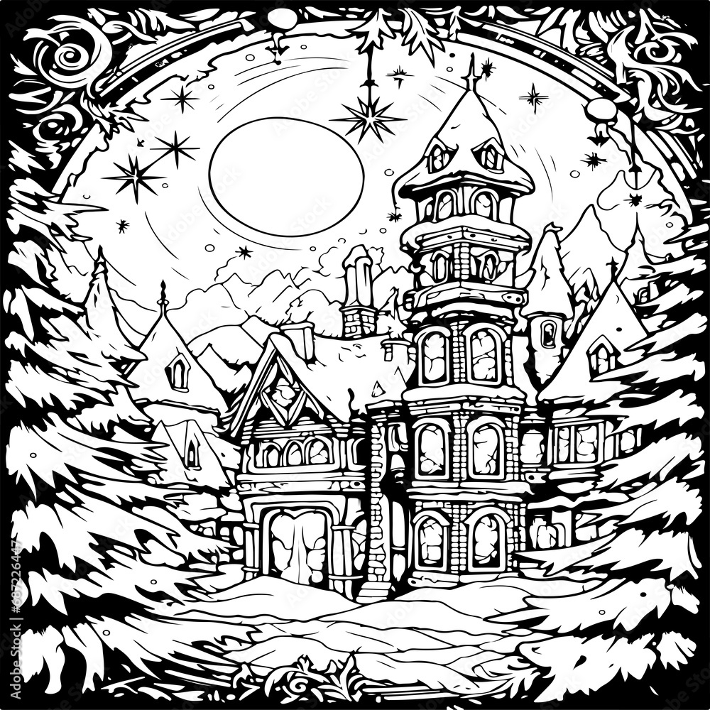 christmas adult coloring page
