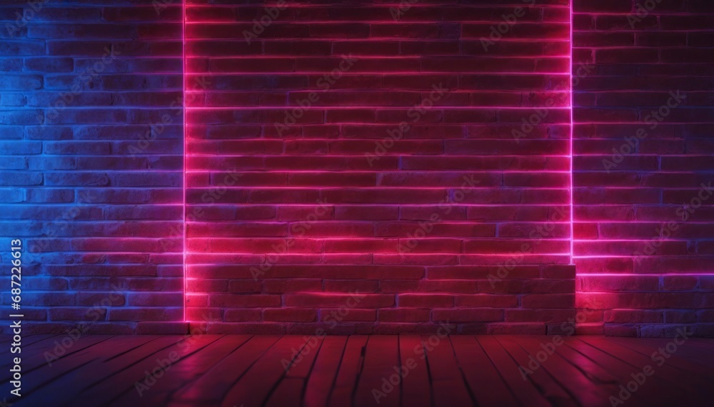 Neon light on brick walls that are not plastered background and texture. Neon light on brick walls that are not plastered background and texture.