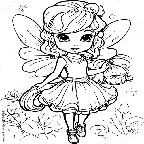 cute fairy coloring page