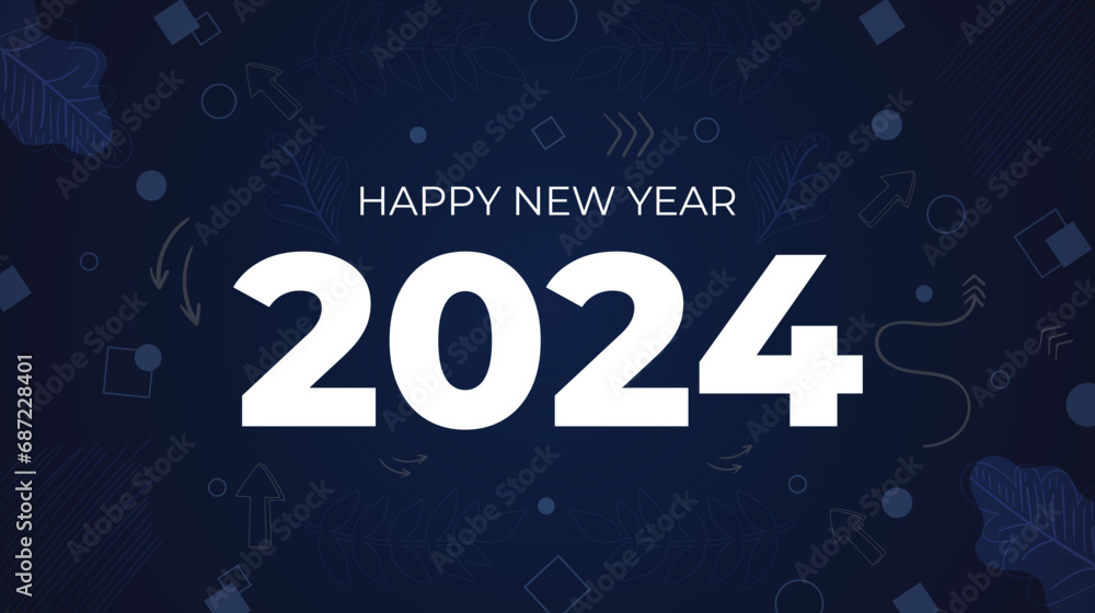 Obraz premium New Year 2024 banner