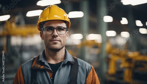 Portrait of male worker standing in metal industry © Adi